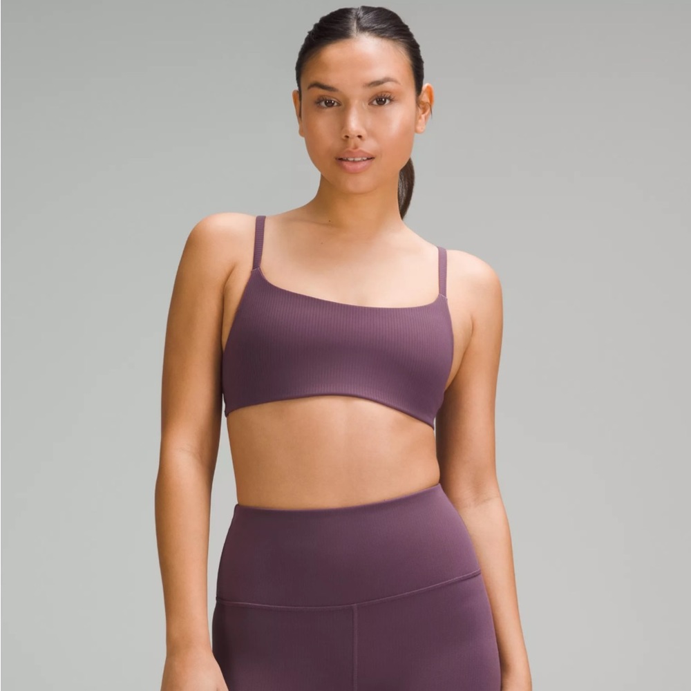 Wunder train strappy racer bra ribbed 
Grape thrisle